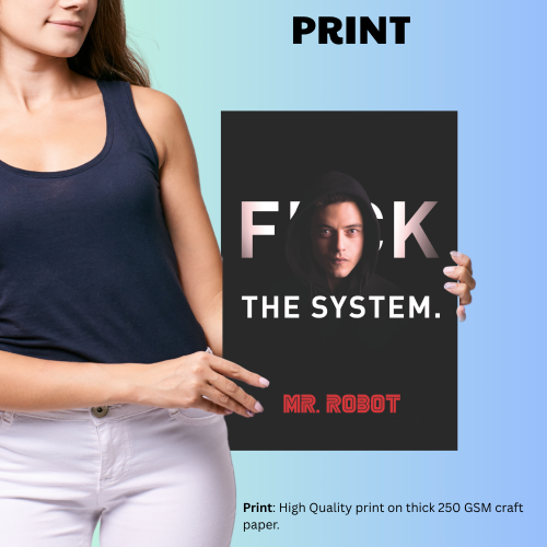 Mr. Robot Thriller Series Poster Frame Film Season Artwork Framed Posters American Thriller Canvas Painting Photo Frames for Wall Decor Living Room Bedroom  Study Room Restraunt Cafe Office & Home Decoration