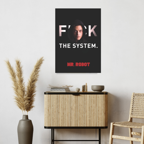 Mr. Robot Thriller Series Poster Frame Film Season Artwork Framed Posters American Thriller Canvas Painting Photo Frames for Wall Decor Living Room Bedroom  Study Room Restraunt Cafe Office & Home Decoration