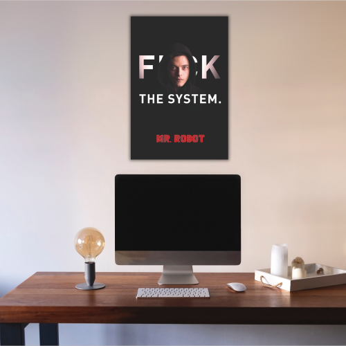 Mr. Robot Thriller Series Poster Frame Film Season Artwork Framed Posters American Thriller Canvas Painting Photo Frames for Wall Decor Living Room Bedroom  Study Room Restraunt Cafe Office & Home Decoration