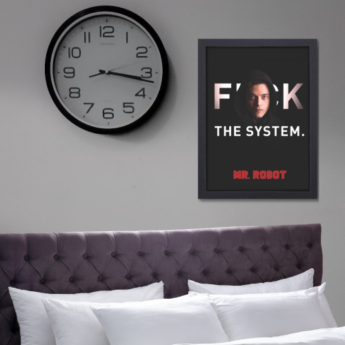 Mr. Robot Thriller Series Poster Frame Film Season Artwork Framed Posters American Thriller Canvas Painting Photo Frames for Wall Decor Living Room Bedroom  Study Room Restraunt Cafe Office & Home Decoration