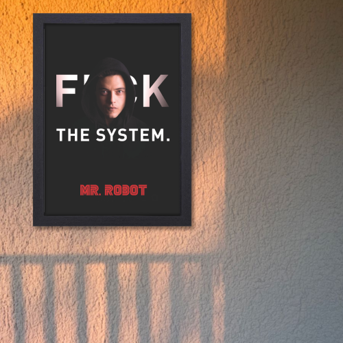 Mr. Robot Thriller Series Poster Frame Film Season Artwork Framed Posters American Thriller Canvas Painting Photo Frames for Wall Decor Living Room Bedroom  Study Room Restraunt Cafe Office & Home Decoration