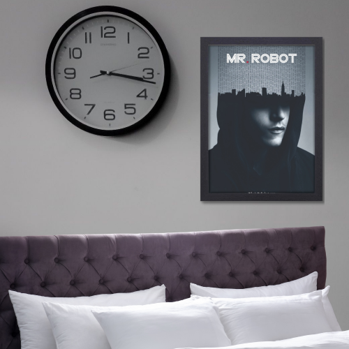 Mr. Robot Thriller Series Poster Frame Film Series Season Artwork Framed Posters American Thriller Canvas Painting Photo Frames for Wall Decor Living Room Bedroom  Study Room Restraunt Cafe Office & Home Decoration