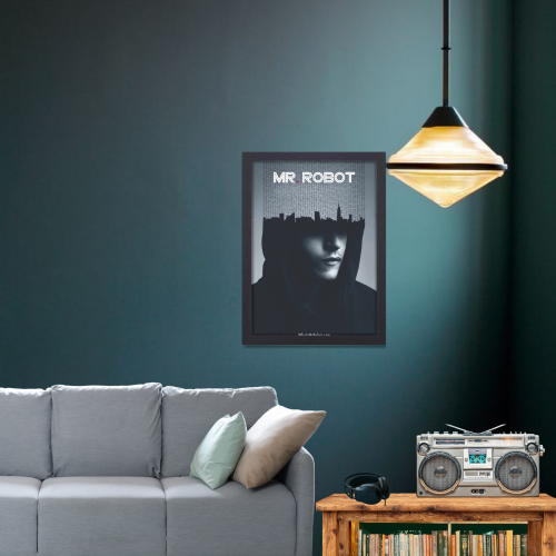 Mr. Robot Thriller Series Poster Frame Film Series Season Artwork Framed Posters American Thriller Canvas Painting Photo Frames for Wall Decor Living Room Bedroom  Study Room Restraunt Cafe Office & Home Decoration