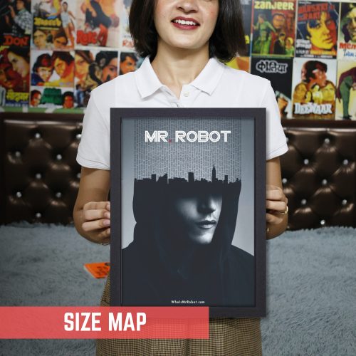 Mr. Robot Thriller Series Poster Frame Film Series Season Artwork Framed Posters American Thriller Canvas Painting Photo Frames for Wall Decor Living Room Bedroom  Study Room Restraunt Cafe Office & Home Decoration