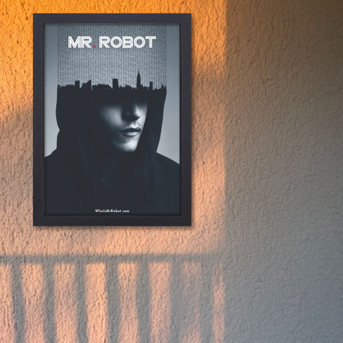 Mr. Robot Thriller Series Poster Frame Film Series Season Artwork Framed Posters American Thriller Canvas Painting Photo Frames for Wall Decor Living Room Bedroom  Study Room Restraunt Cafe Office & Home Decoration
