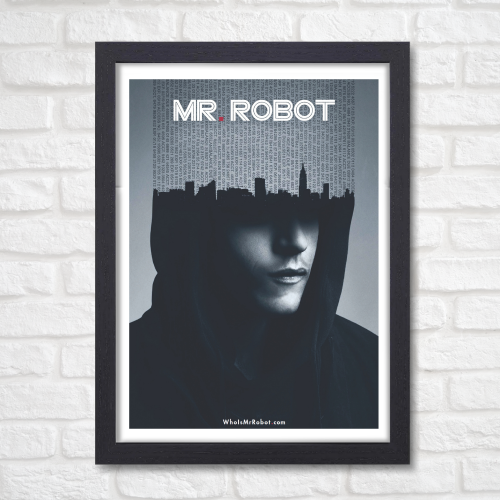 Mr. Robot Thriller Series Poster Frame Film Series Season Artwork Framed Posters American Thriller Canvas Painting Photo Frames for Wall Decor Living Room Bedroom  Study Room Restraunt Cafe Office & Home Decoration