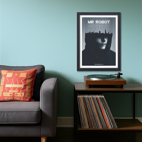 Mr. Robot Thriller Series Poster Frame Film Series Season Artwork Framed Posters American Thriller Canvas Painting Photo Frames for Wall Decor Living Room Bedroom  Study Room Restraunt Cafe Office & Home Decoration