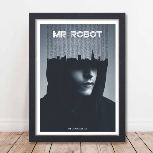Mr. Robot Thriller Series Poster Frame Film Series Season Artwork Framed Posters American Thriller Canvas Painting Photo Frames for Wall Decor Living Room Bedroom  Study Room Restraunt Cafe Office & Home Decoration