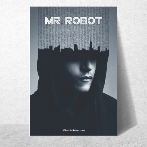 Mr. Robot Thriller Series Poster Frame Film Series Season Artwork Framed Posters American Thriller Canvas Painting Photo Frames for Wall Decor Living Room Bedroom  Study Room Restraunt Cafe Office & Home Decoration