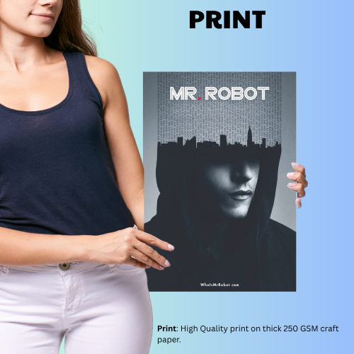 Mr. Robot Thriller Series Poster Frame Film Series Season Artwork Framed Posters American Thriller Canvas Painting Photo Frames for Wall Decor Living Room Bedroom  Study Room Restraunt Cafe Office & Home Decoration