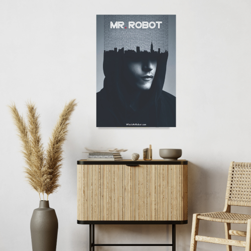 Mr. Robot Thriller Series Poster Frame Film Series Season Artwork Framed Posters American Thriller Canvas Painting Photo Frames for Wall Decor Living Room Bedroom  Study Room Restraunt Cafe Office & Home Decoration