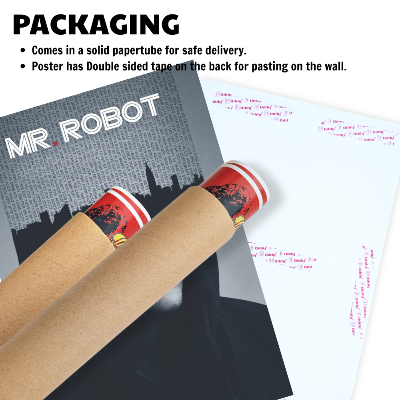 Mr. Robot Thriller Series Poster Frame Film Series Season Artwork Framed Posters American Thriller Canvas Painting Photo Frames for Wall Decor Living Room Bedroom  Study Room Restraunt Cafe Office & Home Decoration