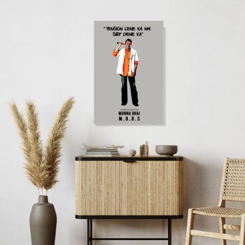 Munna Bhai MBBS Sanjay Dutt Movie Frame Poster Bollywood Movie Quote Framed Posters Wall Art Canvas Painting Photo Frames For Wall Decor Bedroom Living Room Decoration Home Office Hostel Rooms, munna bhai mbbs poster, munna bhai mbbs poster hd images, munna bhai mbbs movie poster, munna bhai poster, lage raho munna bhai poster, sanjay dutt poster, bollywood movies poster, bollywood movies poster hd, bollywood movies poster images, bollywood movies, bollywood movies poster, bollywood movies poster hd