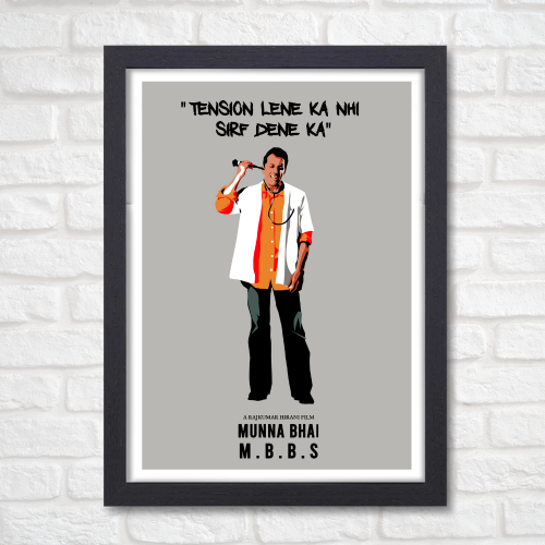 Munna Bhai MBBS Sanjay Dutt Movie Frame Poster Bollywood Movie Quote Framed Posters Wall Art Canvas Painting Photo Frames For Wall Decor Bedroom Living Room Decoration Home Office Hostel Rooms, munna bhai mbbs poster, munna bhai mbbs poster hd images, munna bhai mbbs movie poster, munna bhai poster, lage raho munna bhai poster, sanjay dutt poster, bollywood movies poster, bollywood movies poster hd, bollywood movies poster images, bollywood movies, bollywood movies poster, bollywood movies poster hd