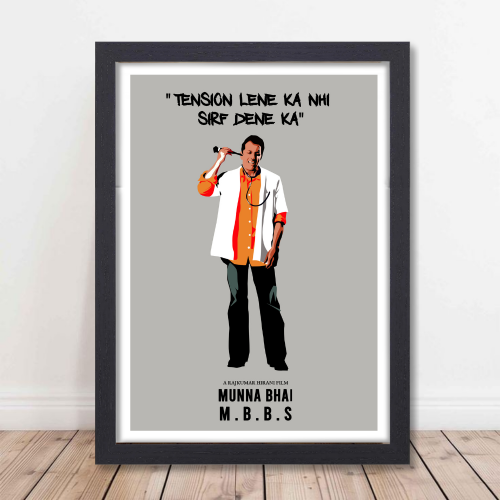 Munna Bhai MBBS Sanjay Dutt Movie Frame Poster Bollywood Movie Quote Framed Posters Wall Art Canvas Painting Photo Frames For Wall Decor Bedroom Living Room Decoration Home Office Hostel Rooms, munna bhai mbbs poster, munna bhai mbbs poster hd images, munna bhai mbbs movie poster, munna bhai poster, lage raho munna bhai poster, sanjay dutt poster, bollywood movies poster, bollywood movies poster hd, bollywood movies poster images, bollywood movies, bollywood movies poster, bollywood movies poster hd