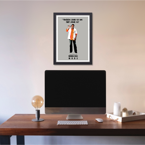 Munna Bhai MBBS Sanjay Dutt Movie Frame Poster Bollywood Movie Quote Framed Posters Wall Art Canvas Painting Photo Frames For Wall Decor Bedroom Living Room Decoration Home Office Hostel Rooms, munna bhai mbbs poster, munna bhai mbbs poster hd images, munna bhai mbbs movie poster, munna bhai poster, lage raho munna bhai poster, sanjay dutt poster, bollywood movies poster, bollywood movies poster hd, bollywood movies poster images, bollywood movies, bollywood movies poster, bollywood movies poster hd