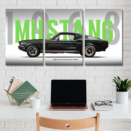 Ford Mustang car split poster