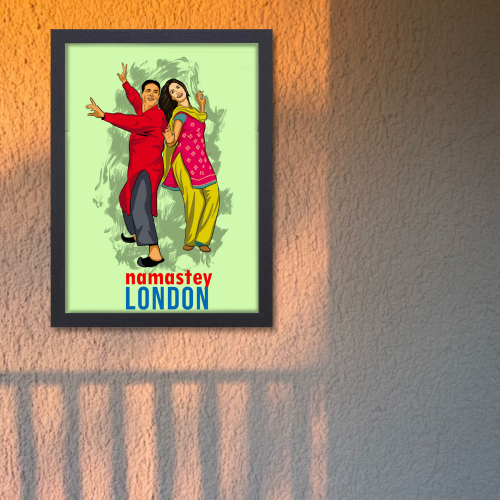 Namastey London Movie Poster Frame Bollywood Movies Framed Posters Dialouges Artwork Canvas Painting Photo Frames for wall Decor Bedroom Living Room Dining Hall Restraunt Cafe Home & Office Decoration, namastey london poster, namastey london movie poster, namastey london poster hd, namastey london photo, namastey london pic, namastey london poster framed, namastey london movie picture, namastey london movie photos, namastey london movie painting, namastey london movie painting poster, namastey london poster