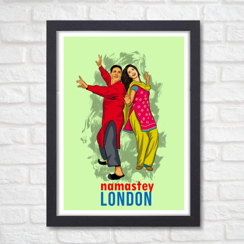 Namastey London Movie Poster Frame Bollywood Movies Framed Posters Dialouges Artwork Canvas Painting Photo Frames for wall Decor Bedroom Living Room Dining Hall Restraunt Cafe Home & Office Decoration, namastey london poster, namastey london movie poster, namastey london poster hd, namastey london photo, namastey london pic, namastey london poster framed, namastey london movie picture, namastey london movie photos, namastey london movie painting, namastey london movie painting poster, namastey london poster