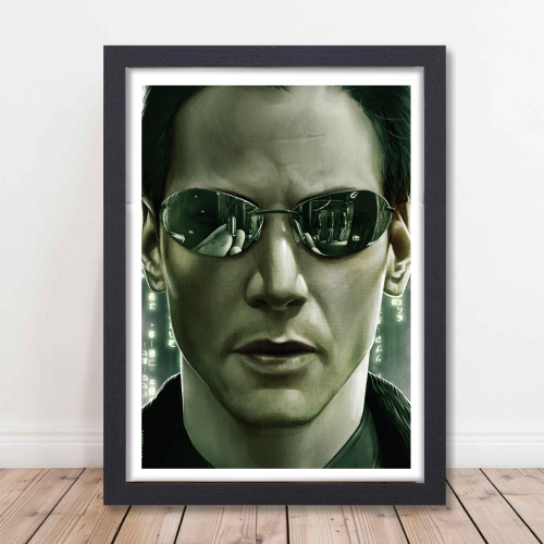 The Matrix Film Poster Frame Series Movie Art work Framed Posters Hollywood English Movies Canvas Painting Photo Frames for Wall Decor Home Decoration Living Room Bedroom Office Study Room Cafe