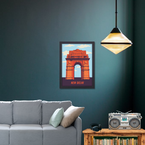 Delhi Artwork Poster Frame India Travel New Delhi Canvas Painting Framed Posters with Photo Frames for Wall Decor Bedroom Living room Dining Hall Kitchen Restraunt Cafe & Office Walls Art Decoration, dehli artwork poster, dehli poster drawing, dehli art prints, dehli art picture, dehli art pic, india gate delhi posters, india gate delhi poster drawing, india gate delhi poster design, india gate delhi poster making, india gate delhi poster colour, india travel poster, india travel poster for wall