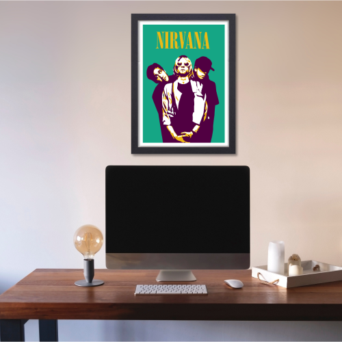 Nirvana Music Band Poster Frame American Rock Band Artwork Framed Posters Canvas Paintings with Photo Frames for wall decor restraunt cafe Livingroom Dining hall Bedroom & Office Wall Decoration, nirvana poster, nirvana poster vintage, nirvana posters for sale, nirvana poster black & white, nirvana band posters, nirvana the band the show poster, nirvana wall poster, nirvana wallpaper, nirvana wallpaper 4k,  nirvana wall art, nirvana wall frame, nirvana wall frame poster, nirvana wall framed picture