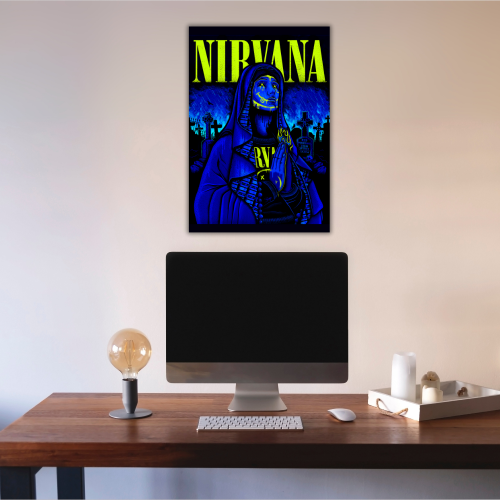 Nirvana Music Band Poster Frame Singers Art work Music Band Framed Posters Musicians Frames for Wall Decor Restraunt Cafe Livingroom Decoration Bedroom, nirvana poster,  nirvana poster vintage, nirvana band poster, nirvana the band the show, nirvana rock band, nirvana tribute band, nirvana brithish band, singers posters design, posters for wall posters for room decor, posters for bedroom, posters for wall decor, posters for room aesthetic, singers poster, singers posters for room