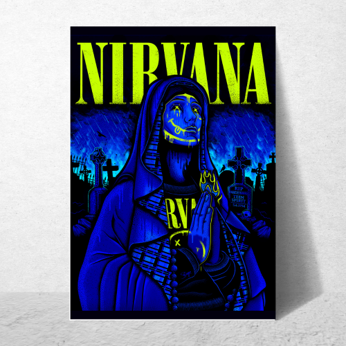 Nirvana Music Band Poster Frame Singers Art work Music Band Framed Posters Musicians Frames for Wall Decor Restraunt Cafe Livingroom Decoration Bedroom, nirvana poster,  nirvana poster vintage, nirvana band poster, nirvana the band the show, nirvana rock band, nirvana tribute band, nirvana brithish band, singers posters design, posters for wall posters for room decor, posters for bedroom, posters for wall decor, posters for room aesthetic, singers poster, singers posters for room