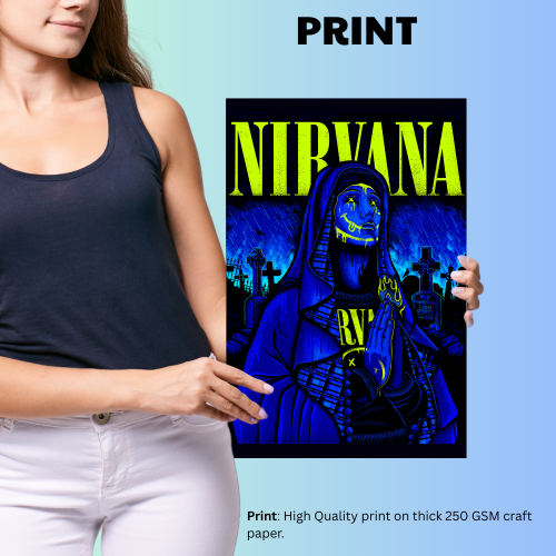 Nirvana Music Band Poster Frame Singers Art work Music Band Framed Posters Musicians Frames for Wall Decor Restraunt Cafe Livingroom Decoration Bedroom, nirvana poster,  nirvana poster vintage, nirvana band poster, nirvana the band the show, nirvana rock band, nirvana tribute band, nirvana brithish band, singers posters design, posters for wall posters for room decor, posters for bedroom, posters for wall decor, posters for room aesthetic, singers poster, singers posters for room