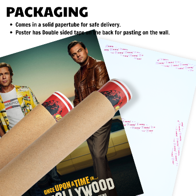 Once Upon A Time In Hollywood Movie Poster Frame Western Comedy Film Artwork Framed Posters Movies Artwork Canvas Painting Photo Frames For Wall Decor Living Room Bedroom  Study Room Restraunt Cafe Office & Home Decoration