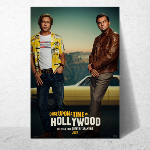 Once Upon A Time In Hollywood Movie Poster Frame Western Comedy Film Artwork Framed Posters Movies Artwork Canvas Painting Photo Frames For Wall Decor Living Room Bedroom  Study Room Restraunt Cafe Office & Home Decoration