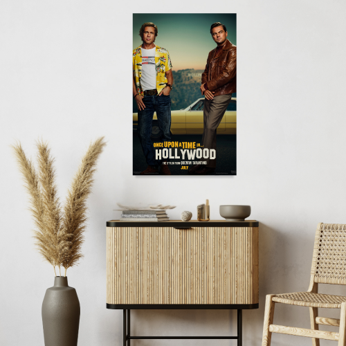 Once Upon A Time In Hollywood Movie Poster Frame Western Comedy Film Artwork Framed Posters Movies Artwork Canvas Painting Photo Frames For Wall Decor Living Room Bedroom  Study Room Restraunt Cafe Office & Home Decoration