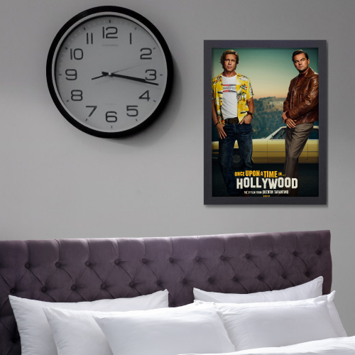 Once Upon A Time In Hollywood Movie Poster Frame Western Comedy Film Artwork Framed Posters Movies Artwork Canvas Painting Photo Frames For Wall Decor Living Room Bedroom  Study Room Restraunt Cafe Office & Home Decoration
