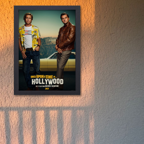 Once Upon A Time In Hollywood Movie Poster Frame Western Comedy Film Artwork Framed Posters Movies Artwork Canvas Painting Photo Frames For Wall Decor Living Room Bedroom  Study Room Restraunt Cafe Office & Home Decoration