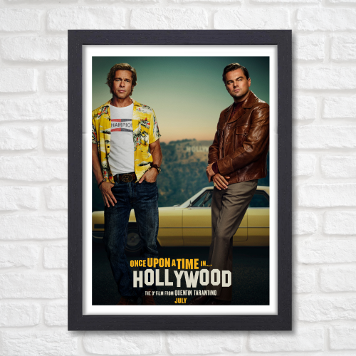 Once Upon A Time In Hollywood Movie Poster Frame Western Comedy Film Artwork Framed Posters Movies Artwork Canvas Painting Photo Frames For Wall Decor Living Room Bedroom  Study Room Restraunt Cafe Office & Home Decoration