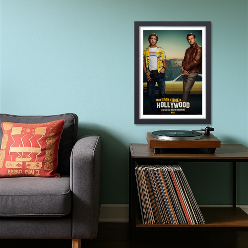 Once Upon A Time In Hollywood Movie Poster Frame Western Comedy Film Artwork Framed Posters Movies Artwork Canvas Painting Photo Frames For Wall Decor Living Room Bedroom  Study Room Restraunt Cafe Office & Home Decoration