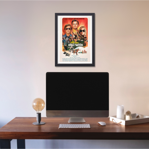Once Upon A Time In Hollywood Movie Poster Frame Western Comedy Film Art work Framed Posters Movies Artwork Canvas Painting Photo Frames For Wall Decor Living Room Bedroom  Study Room Restraunt Cafe Office & Home Decoration, once upon a time in hollywood poster, once upon a time in hollywood poster 4k, once upon a time in hollywood poster art, once upon a time in hollywood poster artist, once upon a time in hollywood poster framed,  once upon a time in hollywood poster original