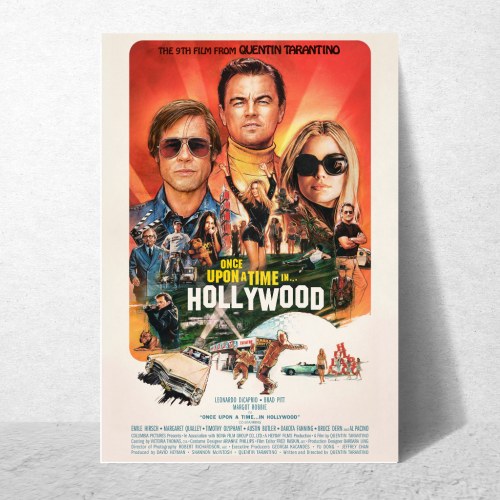 Once Upon A Time In Hollywood Movie Poster Frame Western Comedy Film Art work Framed Posters Movies Artwork Canvas Painting Photo Frames For Wall Decor Living Room Bedroom  Study Room Restraunt Cafe Office & Home Decoration, once upon a time in hollywood poster, once upon a time in hollywood poster 4k, once upon a time in hollywood poster art, once upon a time in hollywood poster artist, once upon a time in hollywood poster framed,  once upon a time in hollywood poster original