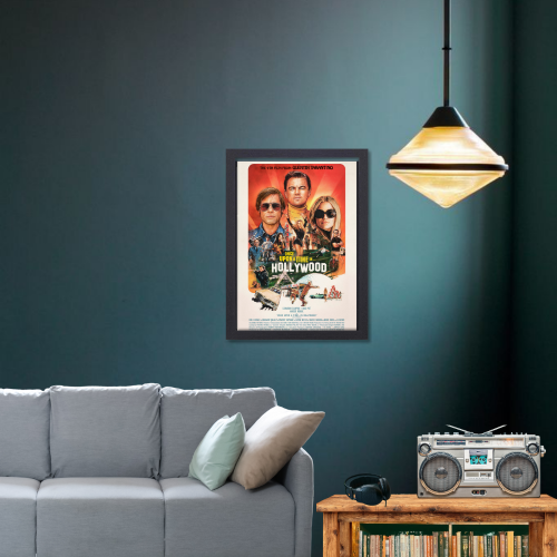 Once Upon A Time In Hollywood Movie Poster Frame Western Comedy Film Art work Framed Posters Movies Artwork Canvas Painting Photo Frames For Wall Decor Living Room Bedroom  Study Room Restraunt Cafe Office & Home Decoration, once upon a time in hollywood poster, once upon a time in hollywood poster 4k, once upon a time in hollywood poster art, once upon a time in hollywood poster artist, once upon a time in hollywood poster framed,  once upon a time in hollywood poster original