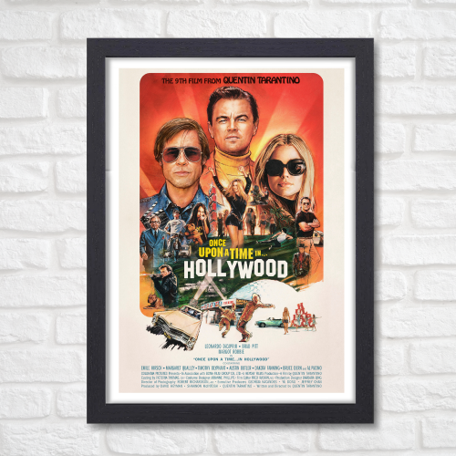Once Upon A Time In Hollywood Movie Poster Frame Western Comedy Film Art work Framed Posters Movies Artwork Canvas Painting Photo Frames For Wall Decor Living Room Bedroom  Study Room Restraunt Cafe Office & Home Decoration, once upon a time in hollywood poster, once upon a time in hollywood poster 4k, once upon a time in hollywood poster art, once upon a time in hollywood poster artist, once upon a time in hollywood poster framed,  once upon a time in hollywood poster original