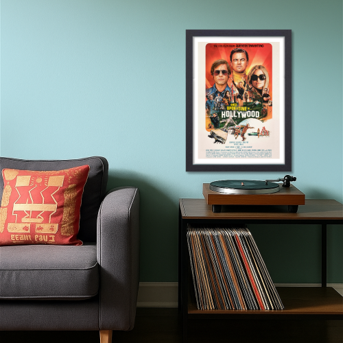 Once Upon A Time In Hollywood Movie Poster Frame Western Comedy Film Art work Framed Posters Movies Artwork Canvas Painting Photo Frames For Wall Decor Living Room Bedroom  Study Room Restraunt Cafe Office & Home Decoration, once upon a time in hollywood poster, once upon a time in hollywood poster 4k, once upon a time in hollywood poster art, once upon a time in hollywood poster artist, once upon a time in hollywood poster framed,  once upon a time in hollywood poster original