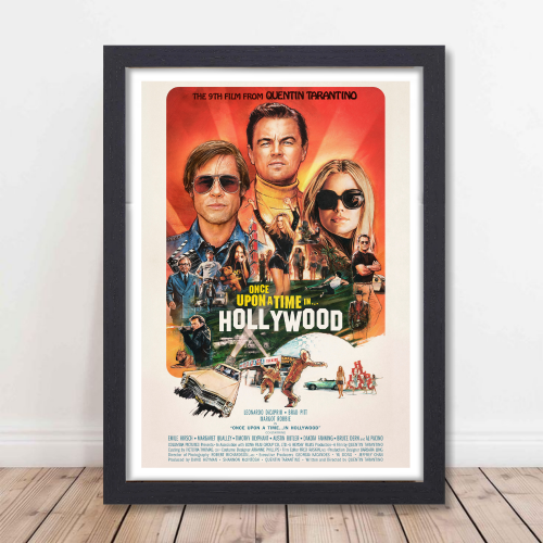 Once Upon A Time In Hollywood Movie Poster Frame Western Comedy Film Art work Framed Posters Movies Artwork Canvas Painting Photo Frames For Wall Decor Living Room Bedroom  Study Room Restraunt Cafe Office & Home Decoration, once upon a time in hollywood poster, once upon a time in hollywood poster 4k, once upon a time in hollywood poster art, once upon a time in hollywood poster artist, once upon a time in hollywood poster framed,  once upon a time in hollywood poster original