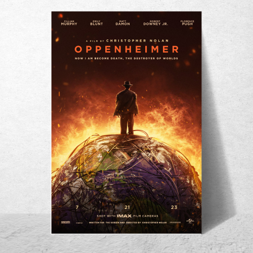 Oppenheimer Movie Poster Frame Oscar Winning Thriller Film Framed Posters Hollywood Movies Artwork Canvas Painting Photo Frames For Wall Decor Living Room Bedroom Study Room Restraunt Cafe Office & Home Decoration
