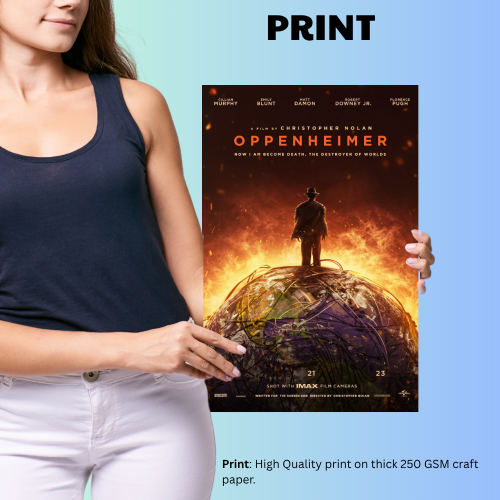 Oppenheimer Movie Poster Frame Oscar Winning Thriller Film Framed Posters Hollywood Movies Artwork Canvas Painting Photo Frames For Wall Decor Living Room Bedroom Study Room Restraunt Cafe Office & Home Decoration