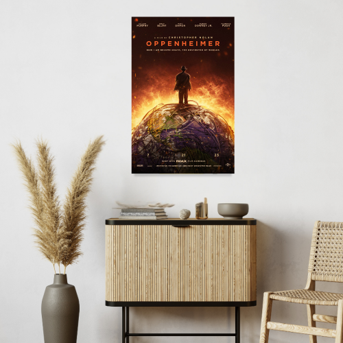 Oppenheimer Movie Poster Frame Oscar Winning Thriller Film Framed Posters Hollywood Movies Artwork Canvas Painting Photo Frames For Wall Decor Living Room Bedroom Study Room Restraunt Cafe Office & Home Decoration