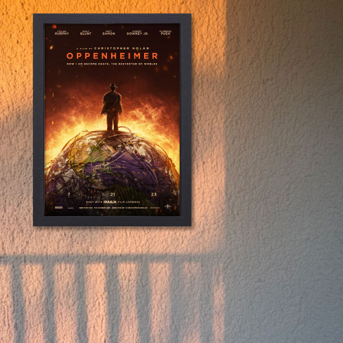 Oppenheimer Movie Poster Frame Oscar Winning Thriller Film Framed Posters Hollywood Movies Artwork Canvas Painting Photo Frames For Wall Decor Living Room Bedroom Study Room Restraunt Cafe Office & Home Decoration