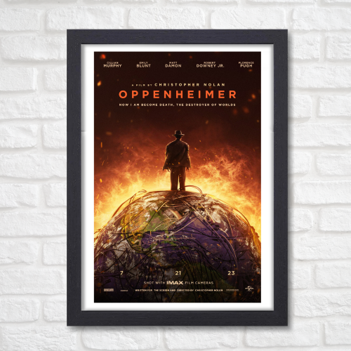 Oppenheimer Movie Poster Frame Oscar Winning Thriller Film Framed Posters Hollywood Movies Artwork Canvas Painting Photo Frames For Wall Decor Living Room Bedroom Study Room Restraunt Cafe Office & Home Decoration