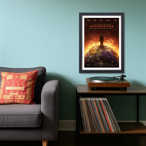 Oppenheimer Movie Poster Frame Oscar Winning Thriller Film Framed Posters Hollywood Movies Artwork Canvas Painting Photo Frames For Wall Decor Living Room Bedroom Study Room Restraunt Cafe Office & Home Decoration