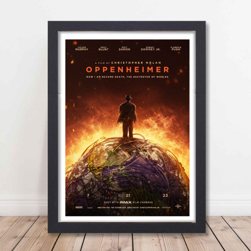 Oppenheimer Movie Poster Frame Oscar Winning Thriller Film Framed Posters Hollywood Movies Artwork Canvas Painting Photo Frames For Wall Decor Living Room Bedroom Study Room Restraunt Cafe Office & Home Decoration