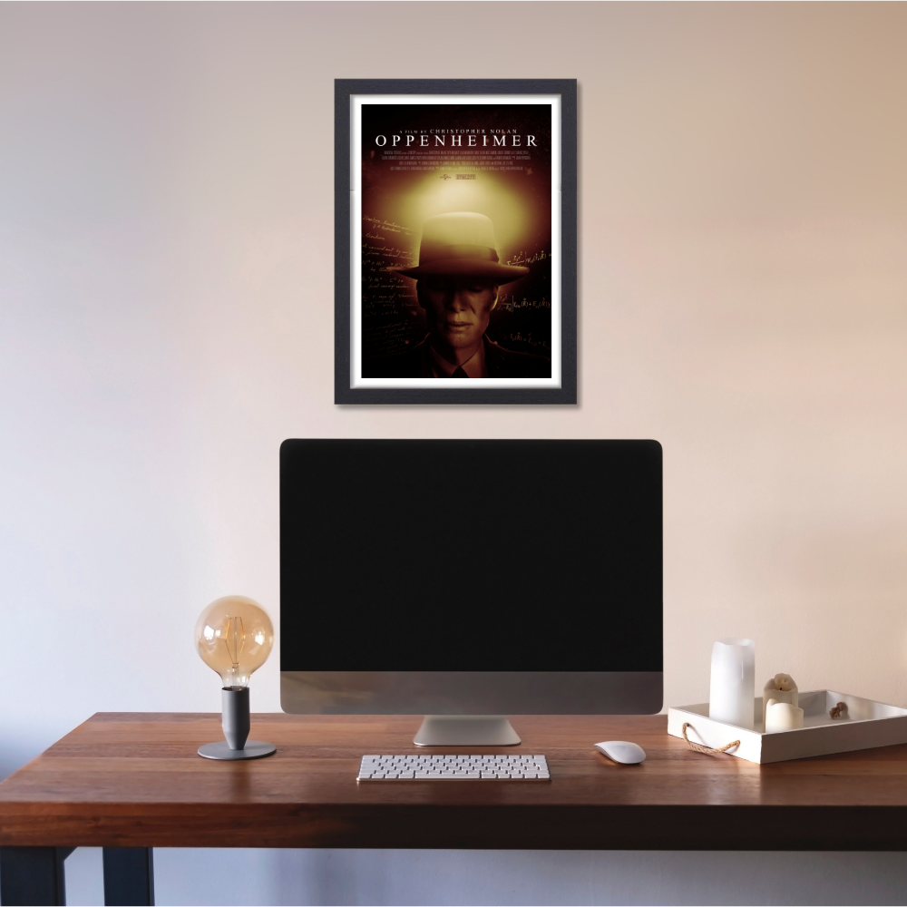 Oppenheimer Film Poster Frame Oscar Winning Thriller Movie Framed Posters Hollywood Movies Artwork Canvas Painting Photo Frames For Wall Decor Living Room Bedroom  Study Room Restraunt Cafe Office & Home Decoration